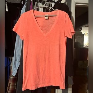 Neon coral v neck
